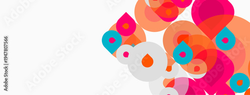 Abstract colorful circles overlap, creating dynamic composition. White space dominates image, offering clean aesthetic.
