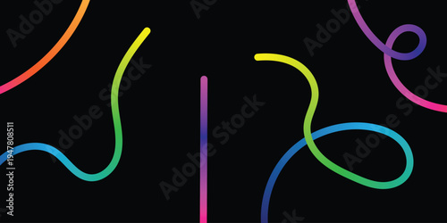 Vibrant neon light trails on black background