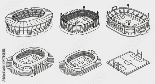 Stadium Sketches - Architectural Renderings of Sports Arenas.