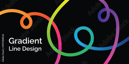 Vibrant gradient line design with multicolored swirling patterns