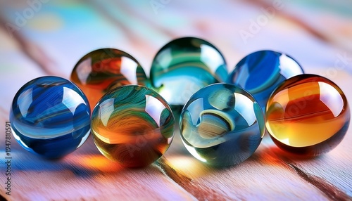colorful glass marbles