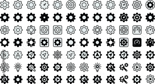 Gear icon vector set. clockwork illustration sign collection. Mechanics symbol.
