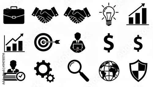 Bussines set icon silhouette