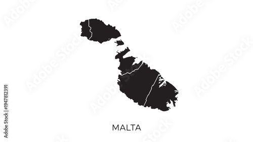 Map silhouette of Malta with island borders depicted in white, set against a plain white background.