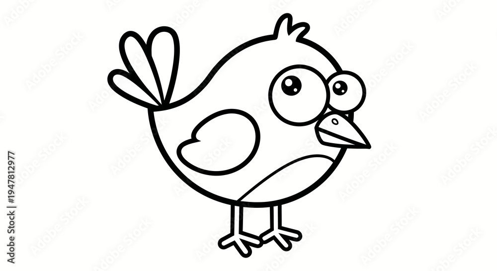 Fototapeta premium Cartoon Bird Standing Illustration
