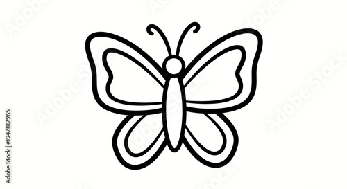 Butterfly doodle front view