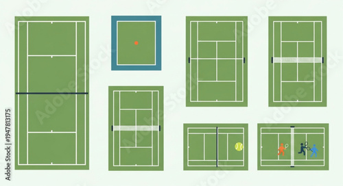 Diverse Tennis Court Layouts - A Comprehensive Visual Guide.