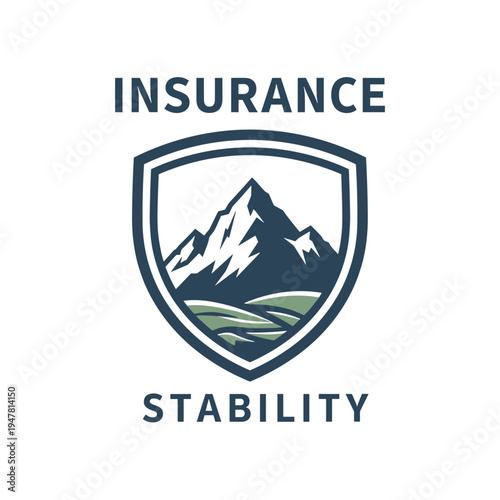 Mountain Shield Insurance Stability Logo Icon isolated white background