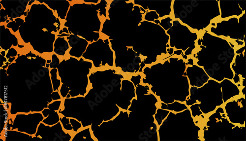 Abstract Red and Gold Marble Texture Background with Organic Cracked Pattern