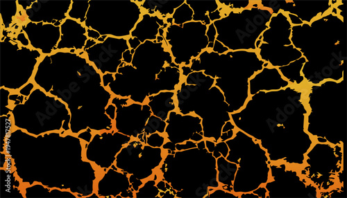 Abstract Red Gold Marble Texture with Natural Crack Pattern Background