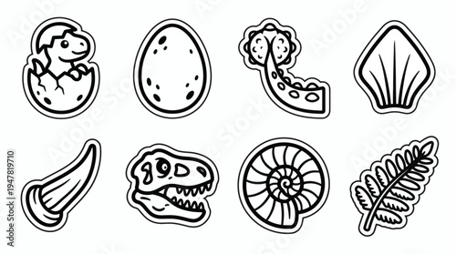 Modern Flat Dinosaur Vector Collection for Children Illustration