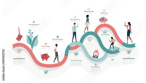 This illustration evokes trust and security in digital finances. Ideal for content related to online payment protection, fintech, or financial service