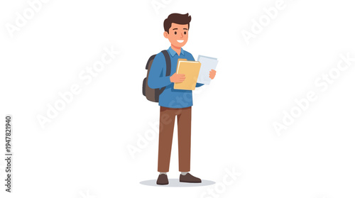 Young male student or professional standing