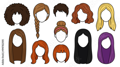 Collection of diverse hairstyles for women