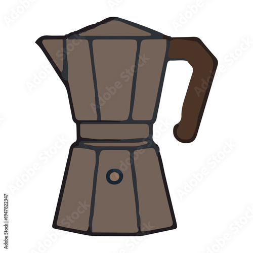 Moka Pot Coffee Maker Illustration