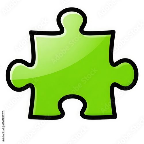 A single green puzzle piece ready to connect with others to complete a picture.