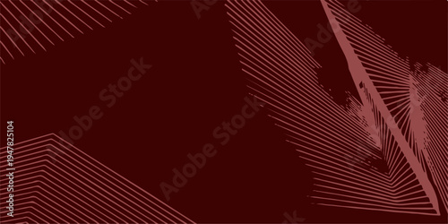Abstract red background featuring a digital wave pattern with blue fractal lines and light curves for a modern technology wallpaper vector illustration