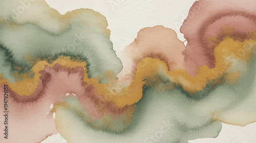 Vibrant abstract agate slice with pink yellow and green hues on white background mineral crystal formation