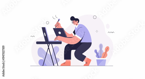 Person working on laptops and drawing with a stylus