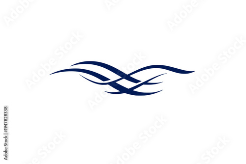 Minimal Abstract Wave Line Logo Flowing Curved Modern Vector Symbol