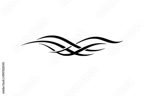 Abstract Flowing Curved Line Ornament Divider Minimal Tribal Wave Vector