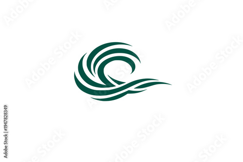 Abstract Ocean Wave Swirl Logo Curved Line Water Symbol Vector