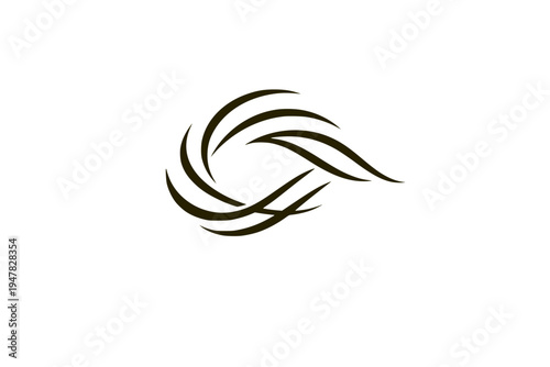Abstract Tribal Swirl Wave Ornament Minimal Curved Line Vector Design