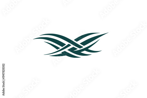 Abstract Intersecting Wave Curves Geometric Motion Line Vector