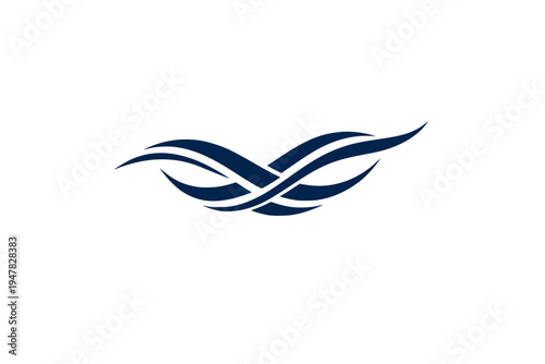 Abstract Ribbon Wave Logo Elegant Curved Line Minimal Vector
