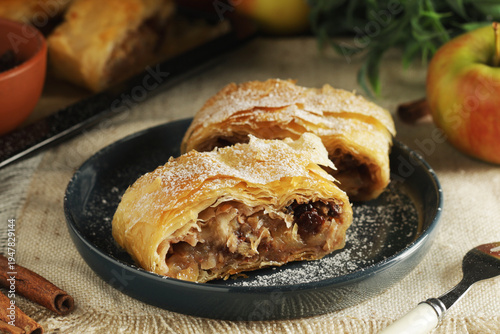 Tableau sur toile Apple Strudel, the traditional dish of Austrian cuisine