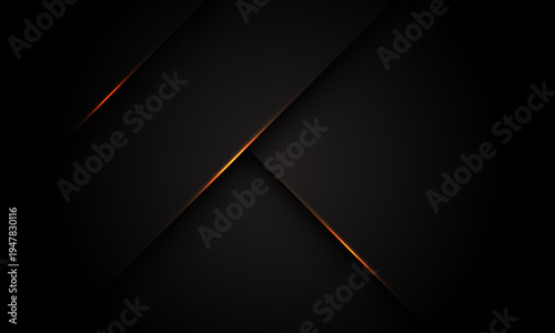 Abstract yellow light line cross shadow on black blank space design modern futuristic technology background vector