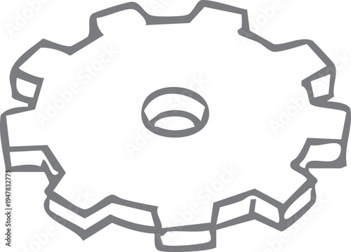 Cogwheel Gear Outline Illustration