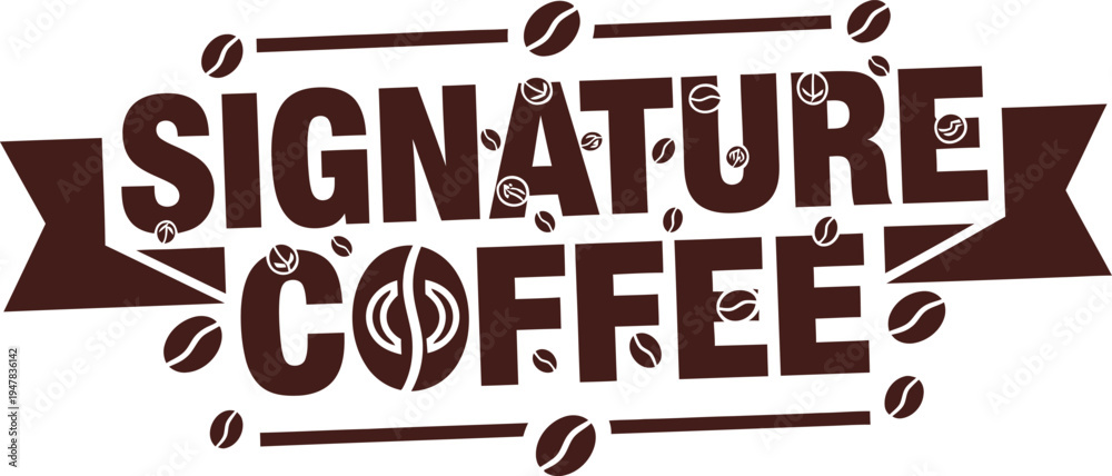 Fototapeta premium Signature Coffee Branding Logo Vector