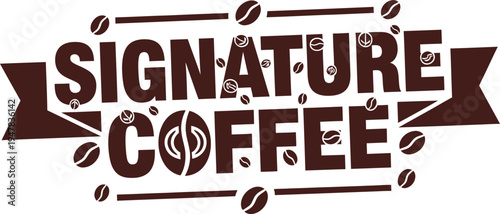 Signature Coffee Branding Logo Vector