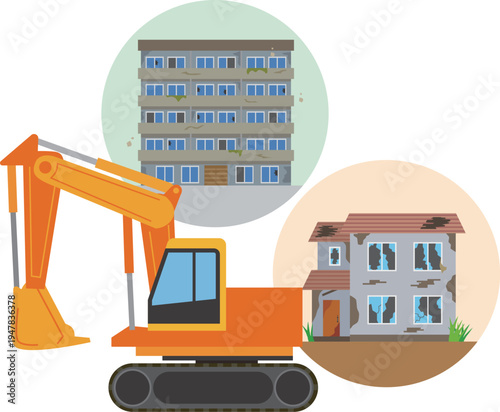 ショベルカーと解体業