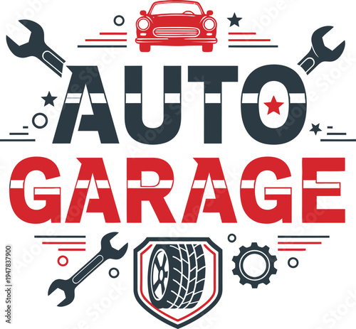 Auto Garage Repair Service Graphic