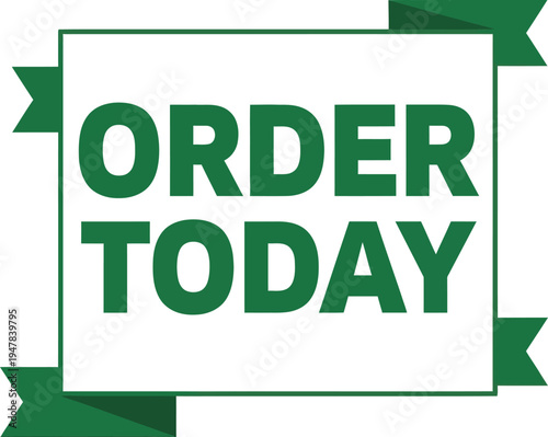 Order Today Promotional Banner Vector