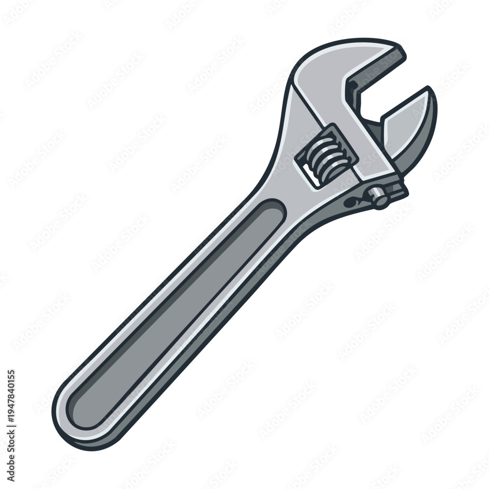 Obraz premium Adjustable Wrench Illustration