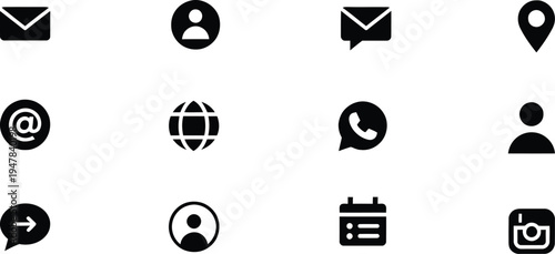 Set of 9 social media icons vector