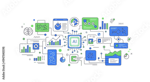Artificial Intelligence Network Diagram.