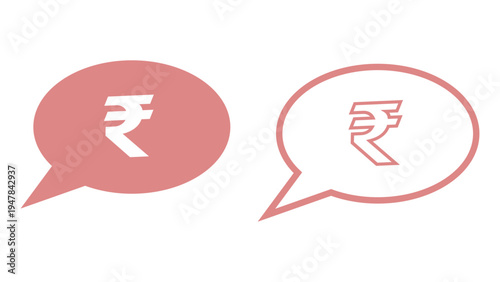 Indian Rupee Symbol in Speech Bubble Financial Discussion Icon