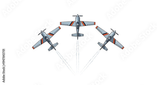 Vintage Military Fighter Jets Flying.