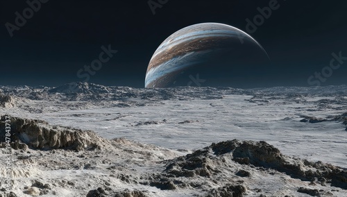 Wallpaper Mural Alien Planet Surface with Giant Gas Giant Planet in the Sky. Torontodigital.ca