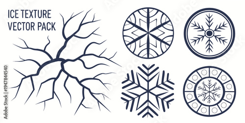 A collection of blue snowflakes on a white background Vector