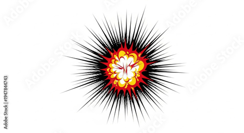 Vibrant Orange Red Explosion Blast.