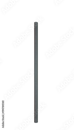 Pole from steel - vertical, dark. On isolated transparent background.