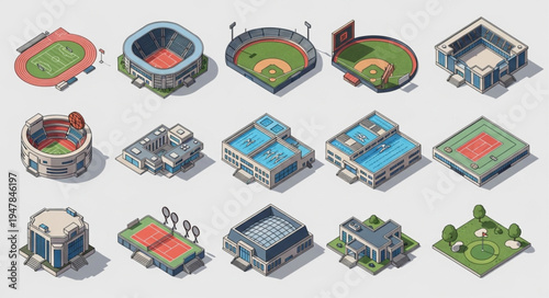 Isometric Sports Stadiums - A Collection of Diverse Architectural Designs.