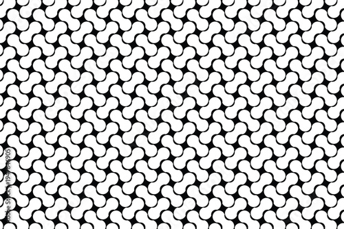 Geometric Black and White Pattern Background, Abstract Repeating Motif, Modern Minimalist Design, Seamless Texture