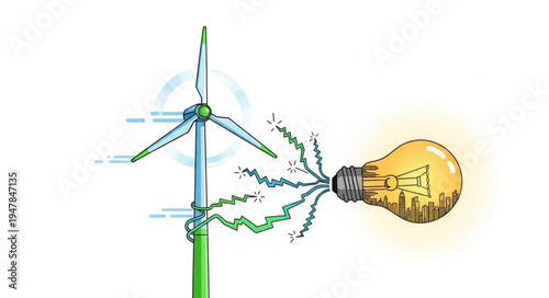 Wind Turbine Light Bulb Energy.