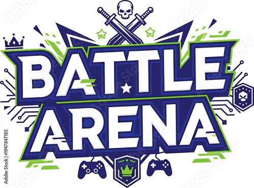 Battle Arena Gaming Logo Vector